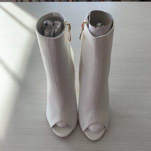 White Open Toe Booties BRAND NEW